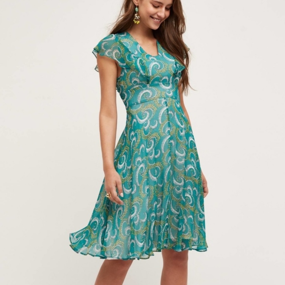 Anthropologie HD In Paris Concerto Silk Dress